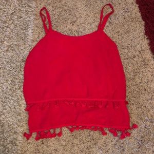 Lumiere red tassel top